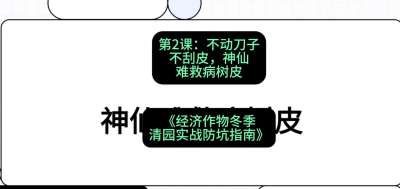 第2节：【物理手段】不动刀子不刮皮，神仙难救病树皮，课程：《经济作物冬季清园&middot;实战防坑指南》#识农AI