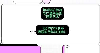 第4节：【替代方案】矿物油与广谱杀菌剂的&ldquo;混搭艺术&rdquo;，课程：《经济作物冬季清园&middot;实战防坑指南》#识农AI