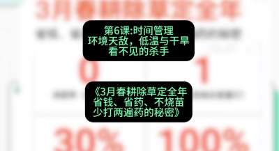 第6节：时间管理环境天敌，低温与干旱&mdash;&mdash;看不见的杀手，课程：《3月春耕除草定全年：省钱、省药、不烧苗、少打两遍药的秘密》